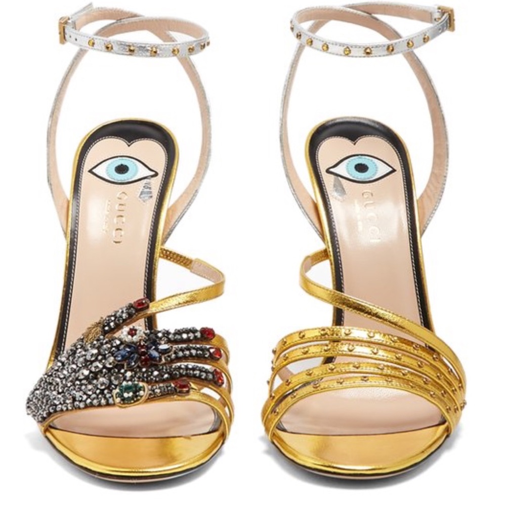 Gucci Wangy  embellished leather sandals